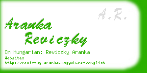 aranka reviczky business card